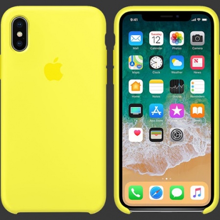 Apple Silicone Case для iPhone X/XS желтый